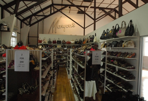 Shoes in Rosalie School of Arts hall 