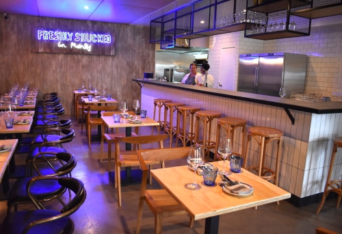 Indoor dining area at Shucks Bar Manly