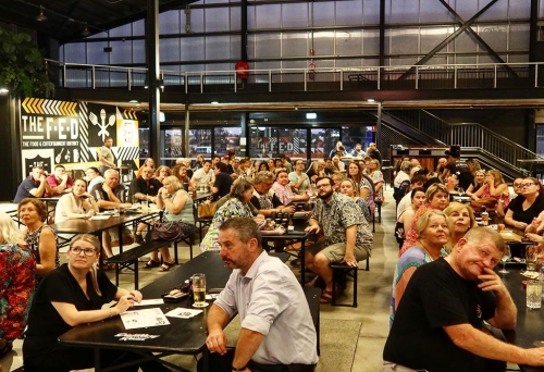 People inaide Sugar Creek Smokehouse