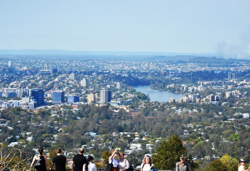 View over Brisbane from Mt Coot-tha Summit 