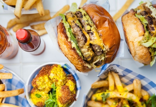 Selection of burgers, Super Combo, Bowen Hills