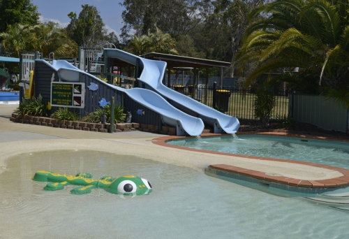 Slides and wading pool inside The Plantation Pool Gumdale