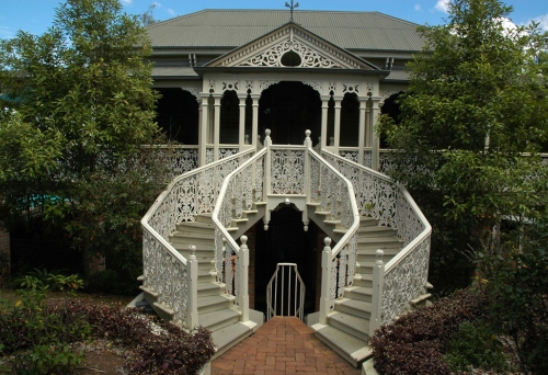 Winding stairs at entrance of Warrawee house in Toowong 