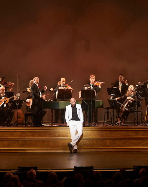 Orchestra performing overview