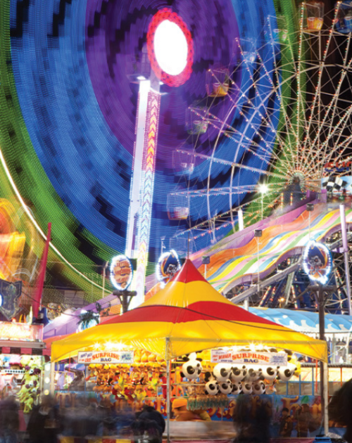 Sideshow Alley by night Ekka Brisbane Showgrounds