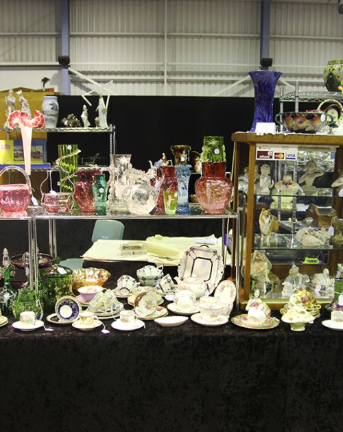Wares on display at Albion Antique & Collectables Fair