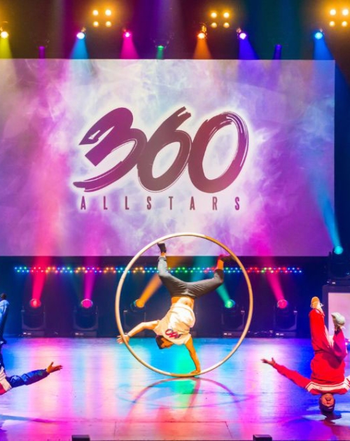 Performers on stage 360-ALLSTARS