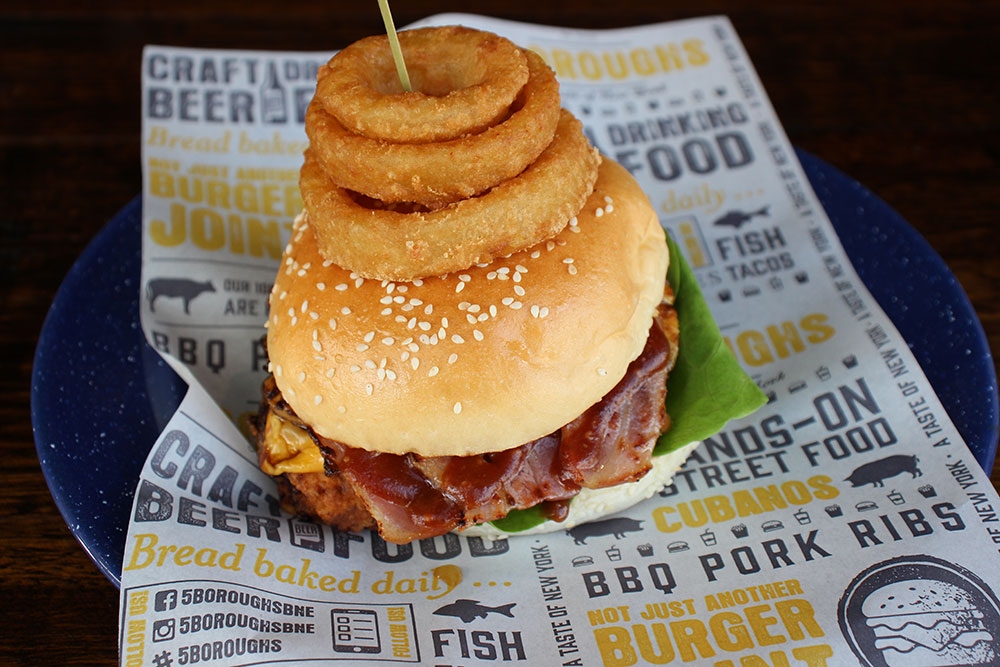 Burger at 5 Boroughs Rosalie