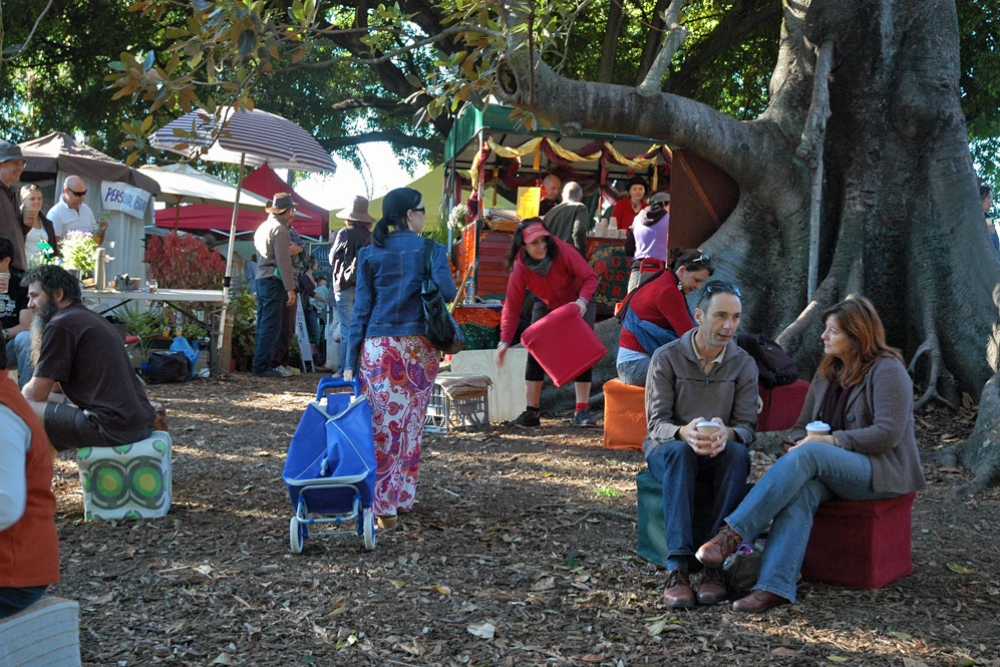 People at West End market