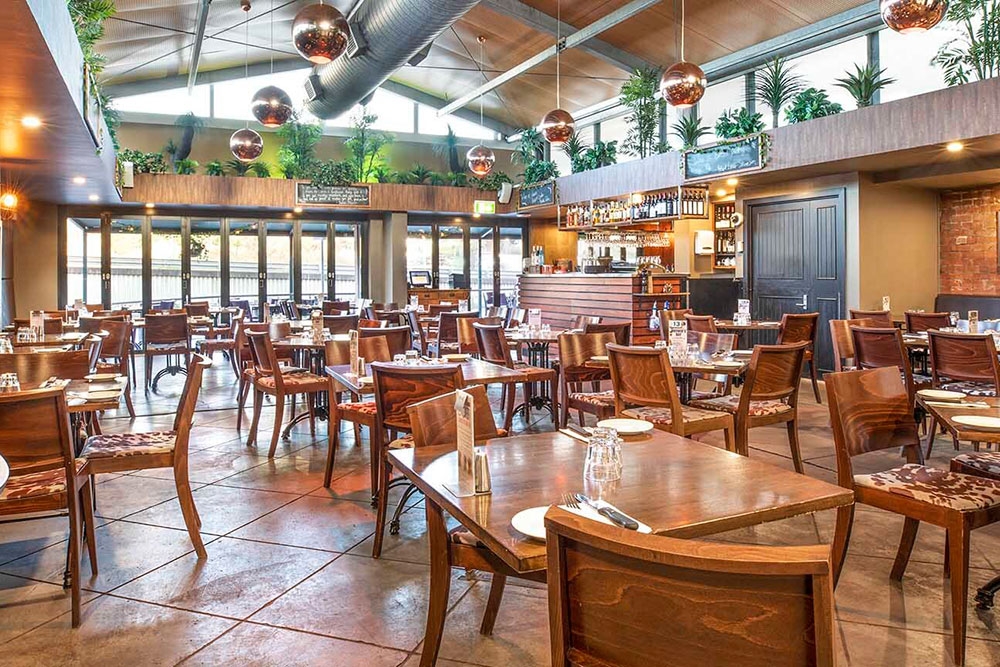 Seating inside Fiasco's Steakhouse
