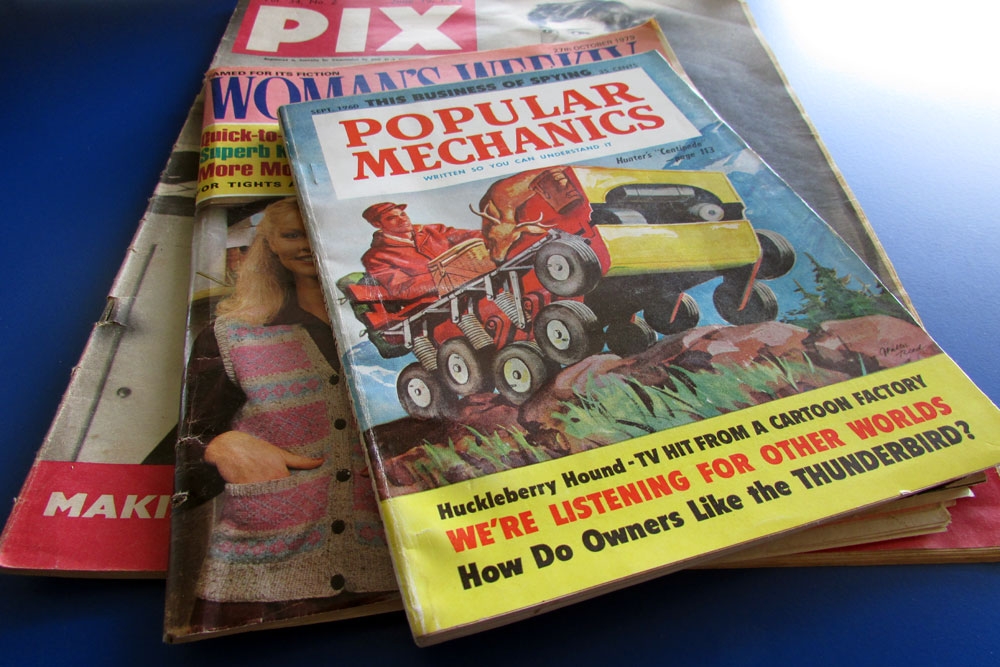 Stack of Vintage magazines inside Butter Cream