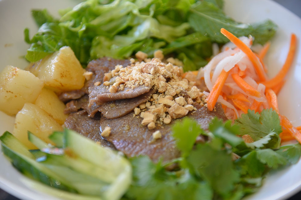 Bowl of Vietnamese beef salad at District 1 Fortitude Valley