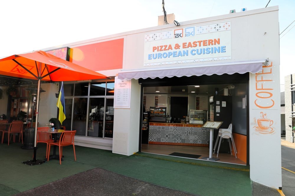 Exterior entrance of BK Pizzeria & Cafe, West End 
