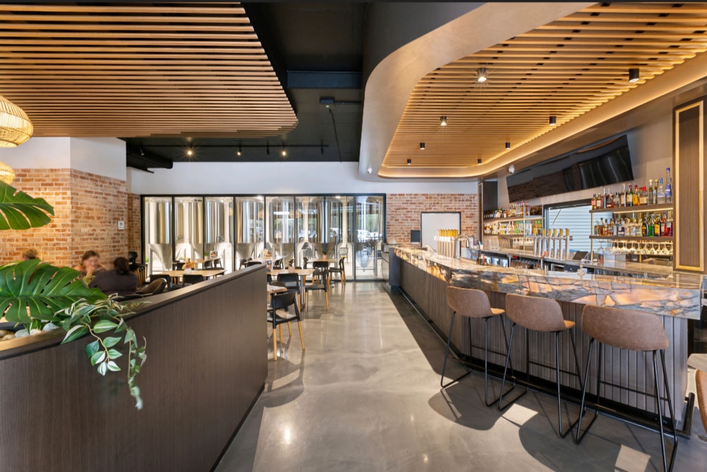 Internal bar area at Crafty Monk Brewing