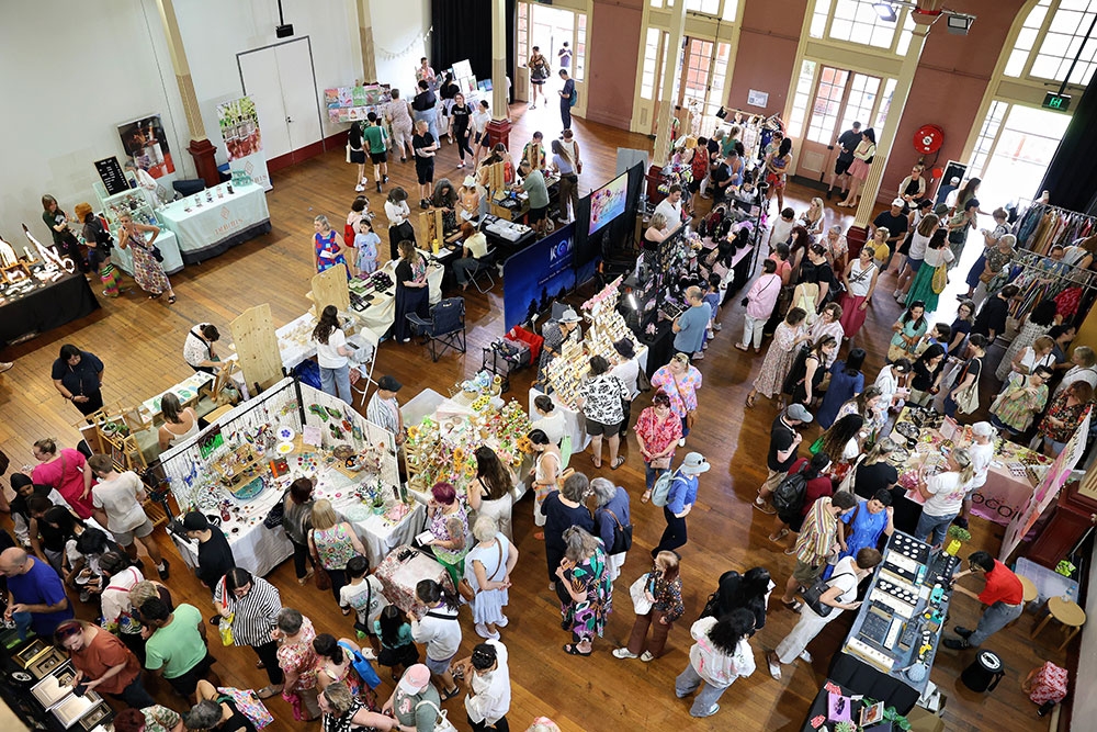 Crowd of shoppers at The BIG Handmade Christmas Design Market