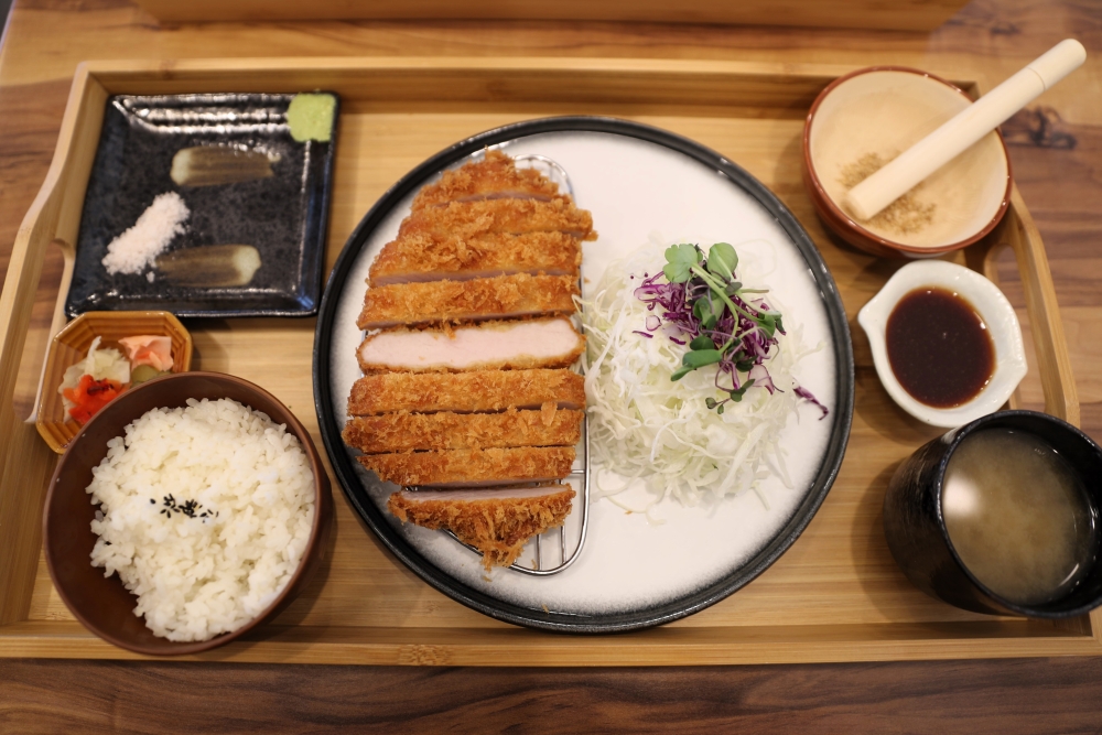 Premium katsu dishes on timber tray at KatsuCo Japanese Restaurant 