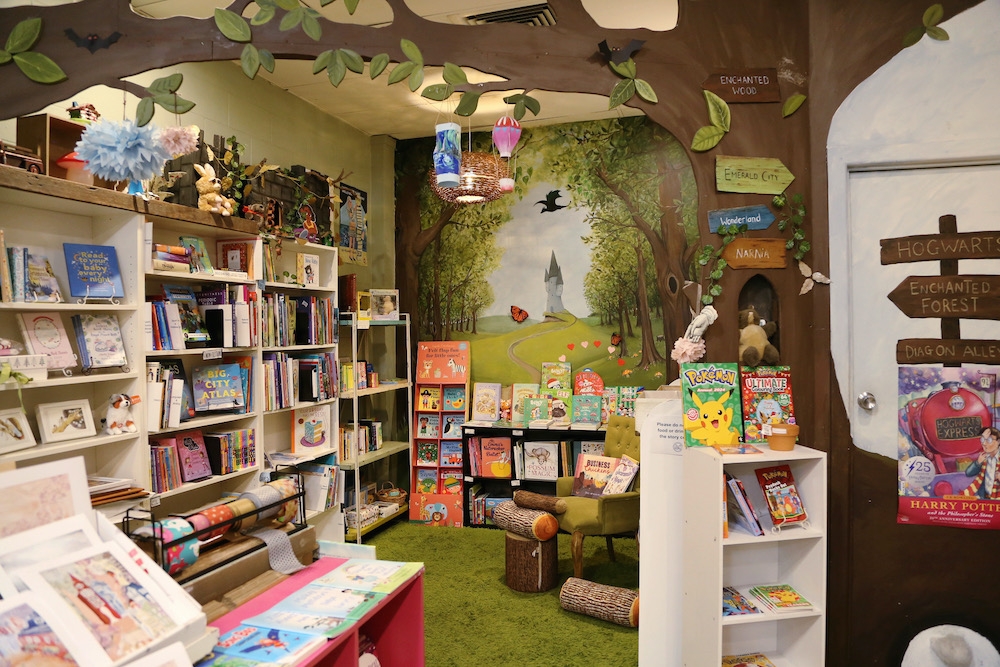 Inside of The Mad Hatters Bookshop Manly with books on shelves