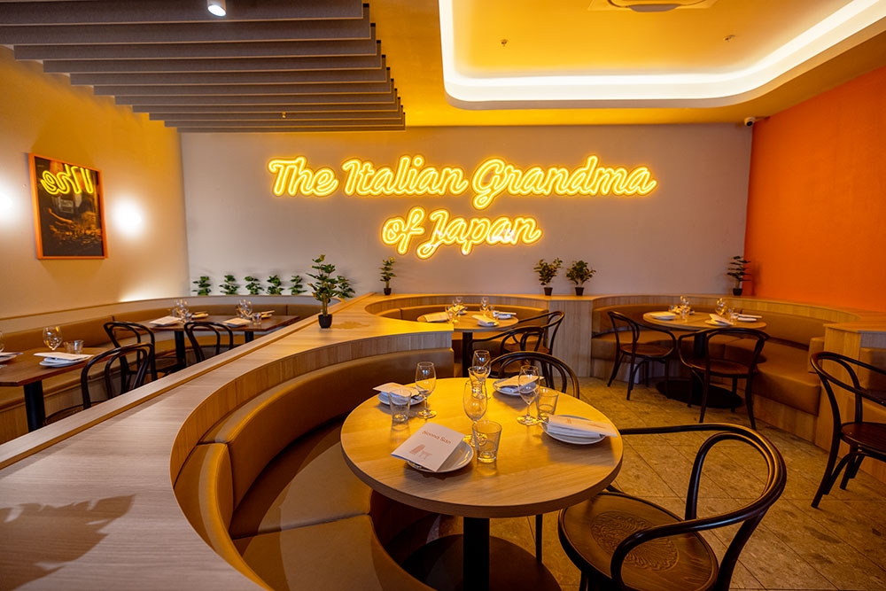 Booth seating inside Nonna San 