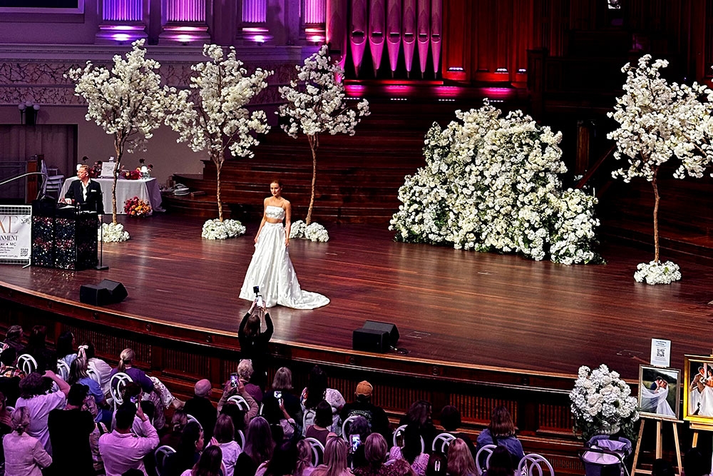 Bride on stage at Brisbane City Hall