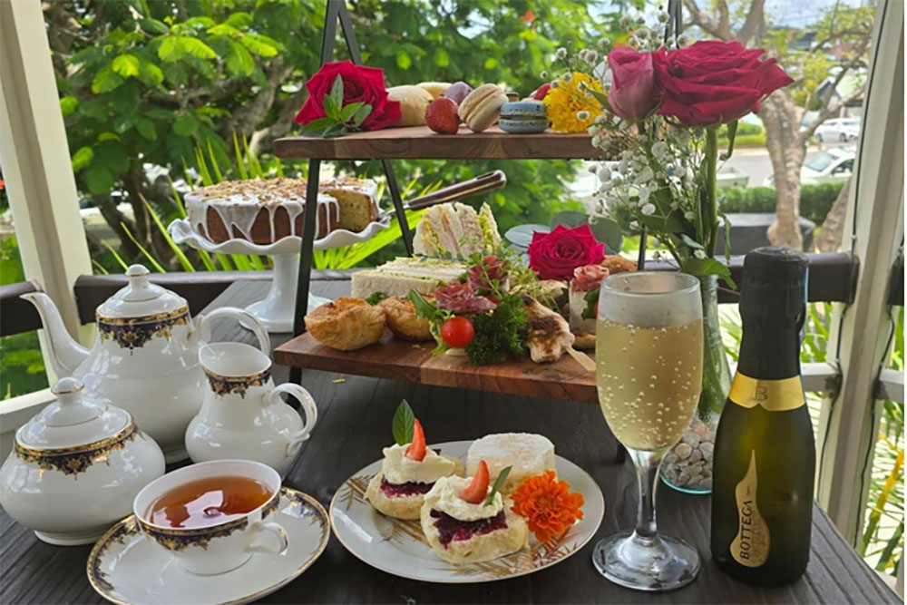 High tea Buffet on verandah at Grays