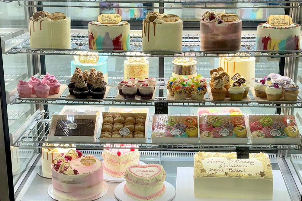 Selection of cakes at Vanilla Pod