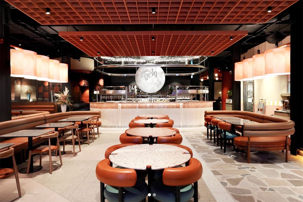 Seating inside Vela Kinn West End