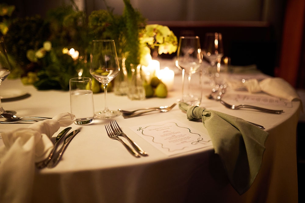 Festive table setting at The Westin