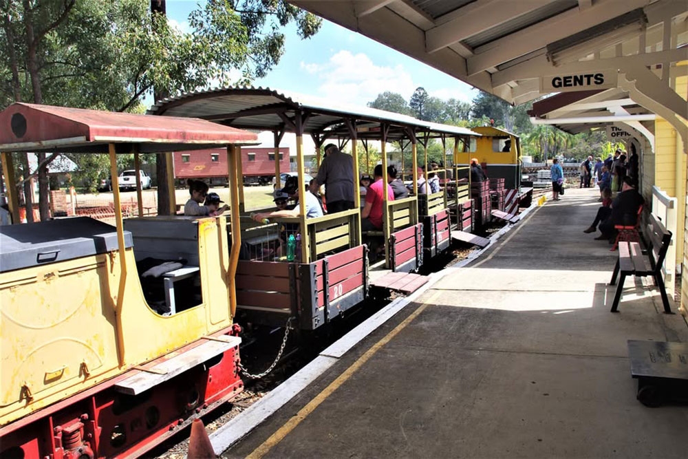 Carraiges of Heritage Train Rides Woodford Railway at Woodford Station platform