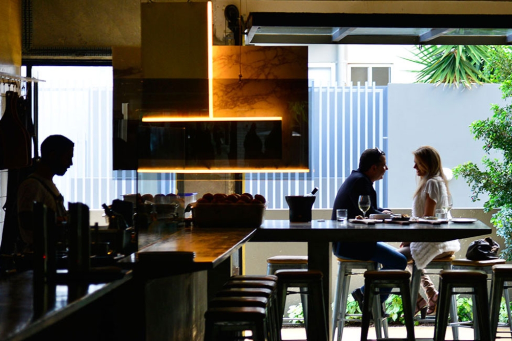 Couple sitting at bar inside Gerard’s Bar & Charcuterie Fortitude Valley