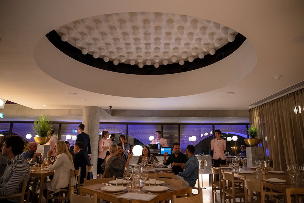 People dining side Hellenika James St Fortitude Valley at night