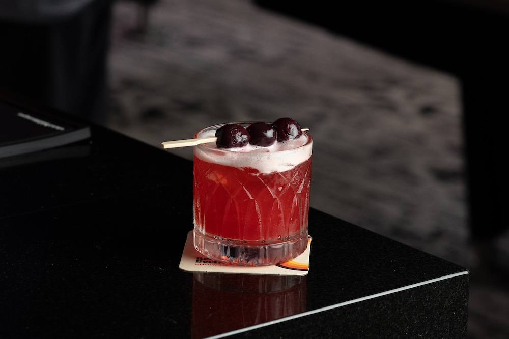 Red cocktail at Rack City Pool Hall & Bar 