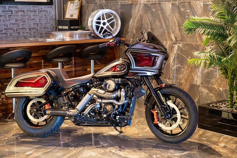Motorcycle inside Grumpy Cat Cafe Bowen Hills