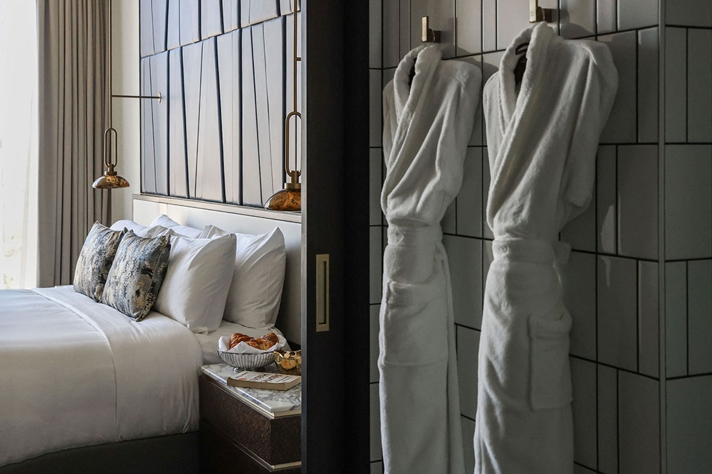 bathrobes and bed at The Star Grand Brisbane