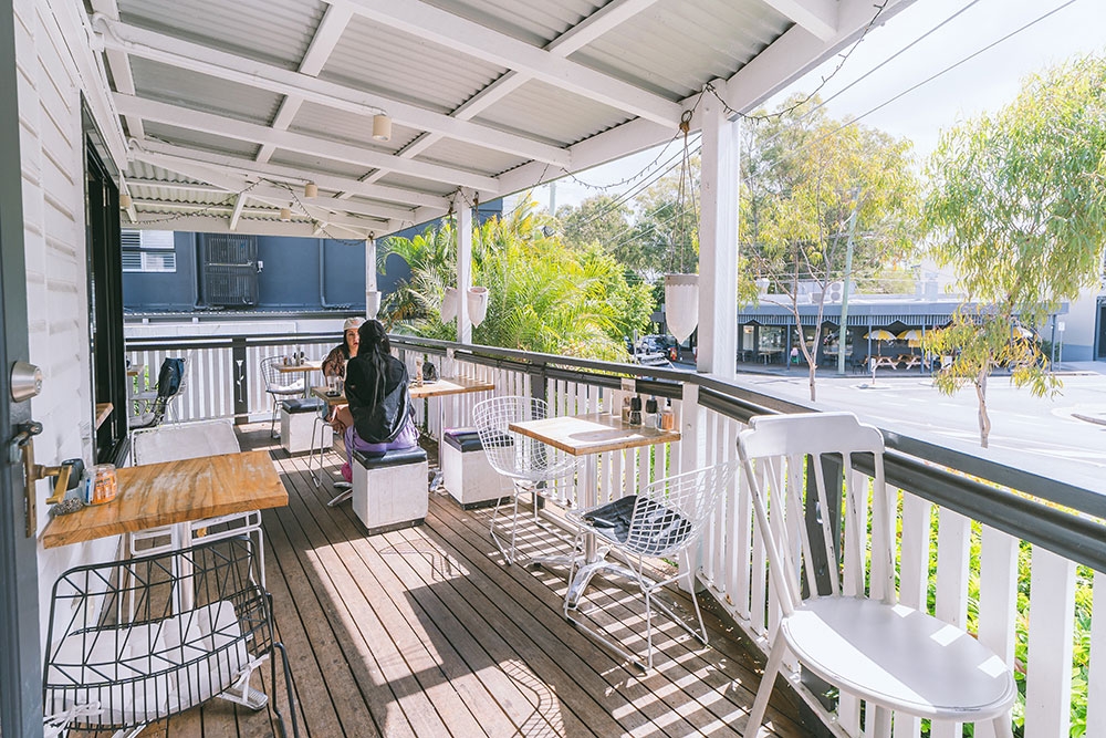 Verandah seating at The Kelsey Cafe Coorparoo