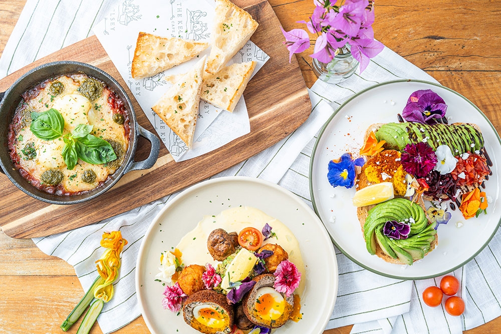 Plates of food on table at The Kelsey Cafe Coorparoo