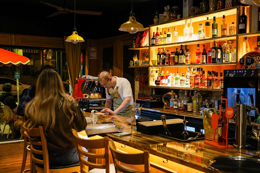 Bar area inside Don Gino West End