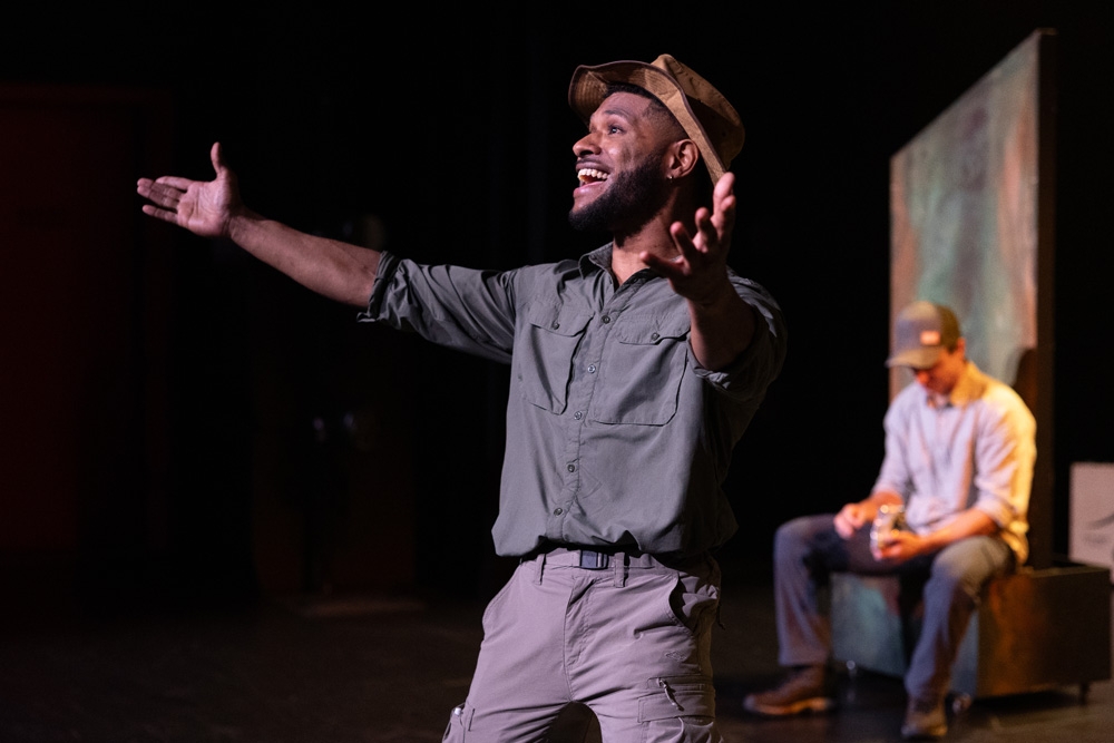 Actor on stage Crossing the Divide Cremorne Theatre