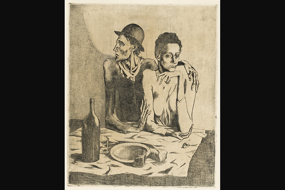 Pablo Picasso / Le Repas frugal (The frugal meal) (from 'La Suite des Saltimbanques' series) 1904