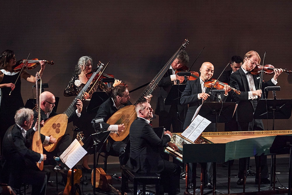 Orchestra performing close up