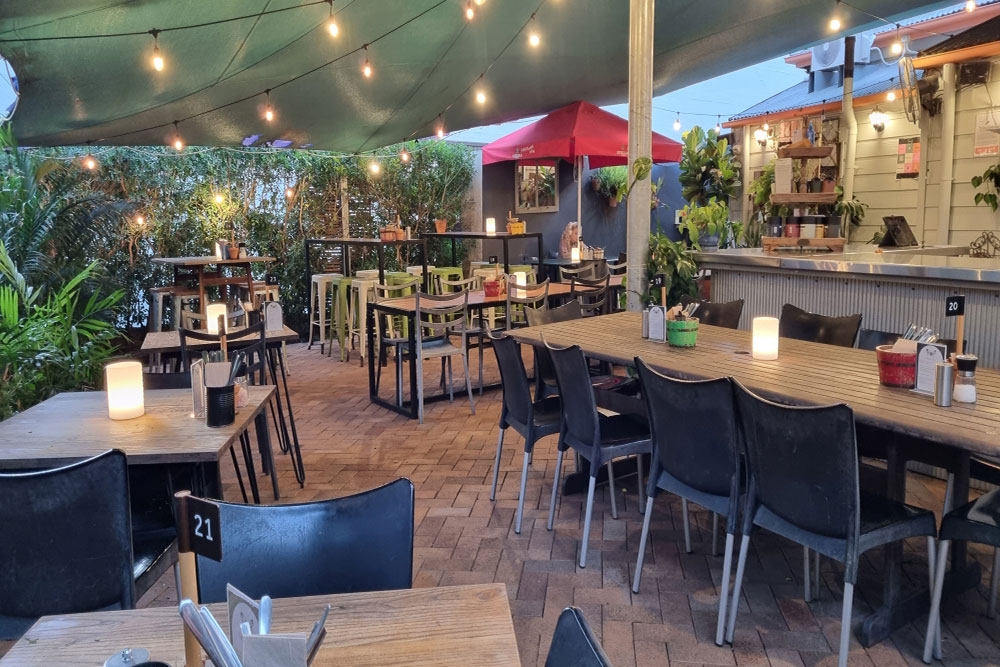 Courtyard seating at the back of Sassafras of Paddington