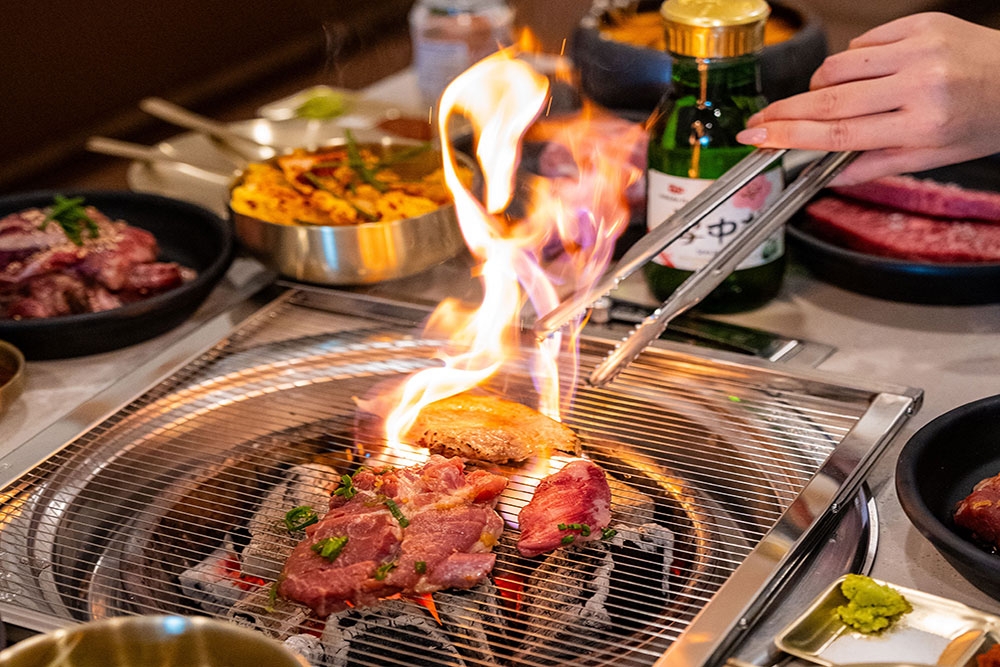Korean BBQ cooking at Dadam Korean BBQ Springfield Central