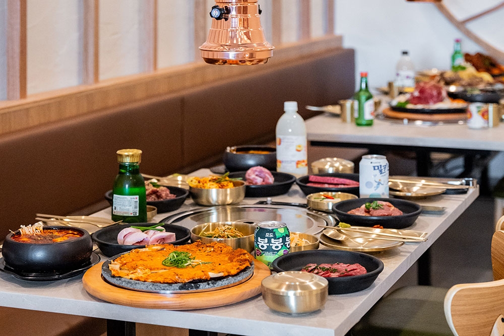 Table of food at Dadam Korean BBQ Springfield Central