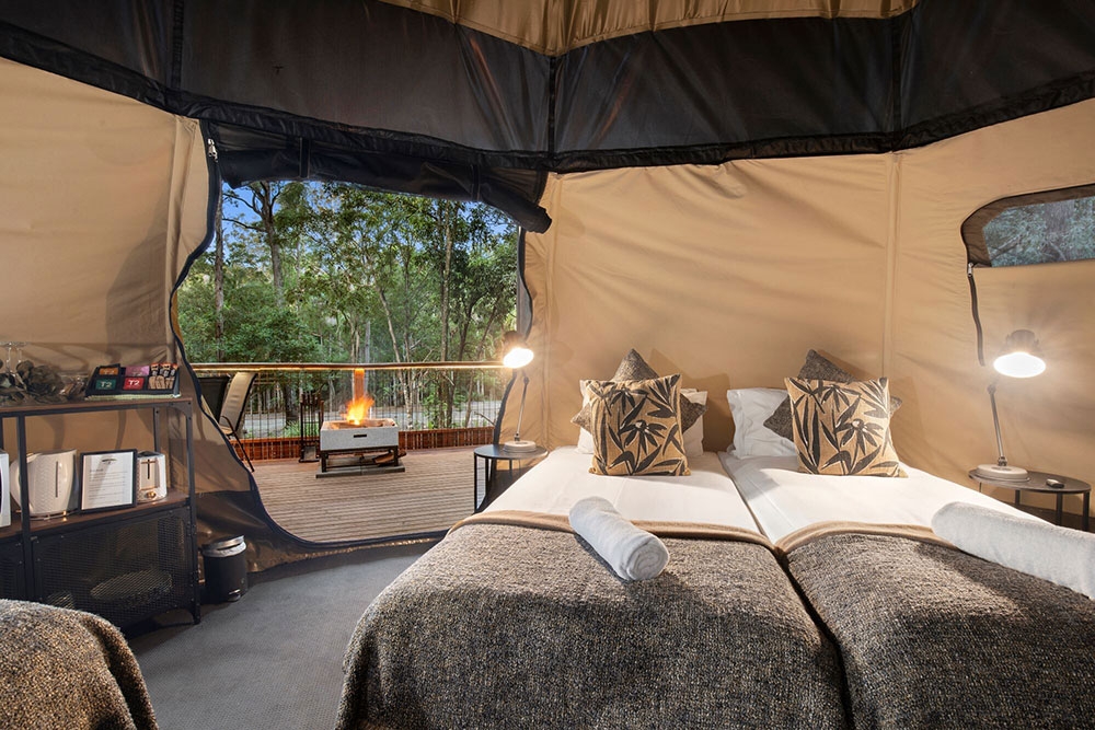 Interior of Woodlands Family Luxe Tent