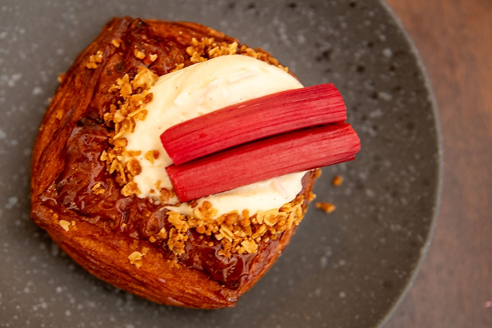 Rhubard Crumble Danish at time and temp