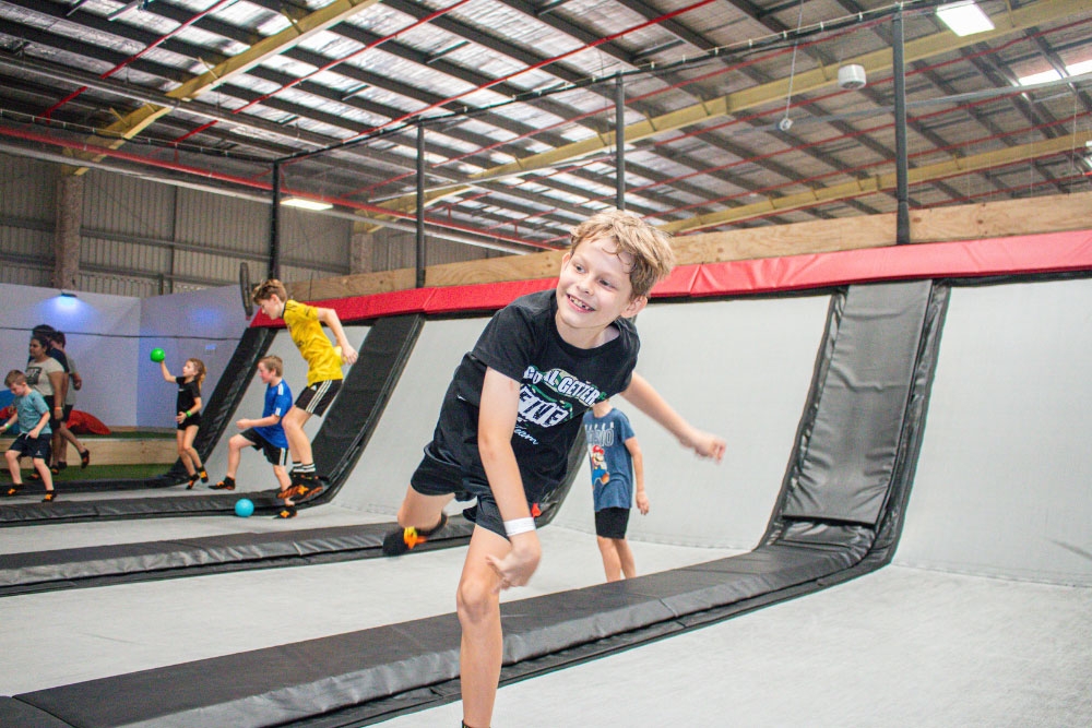 Kids playing dodge ball at Urban Xtreme