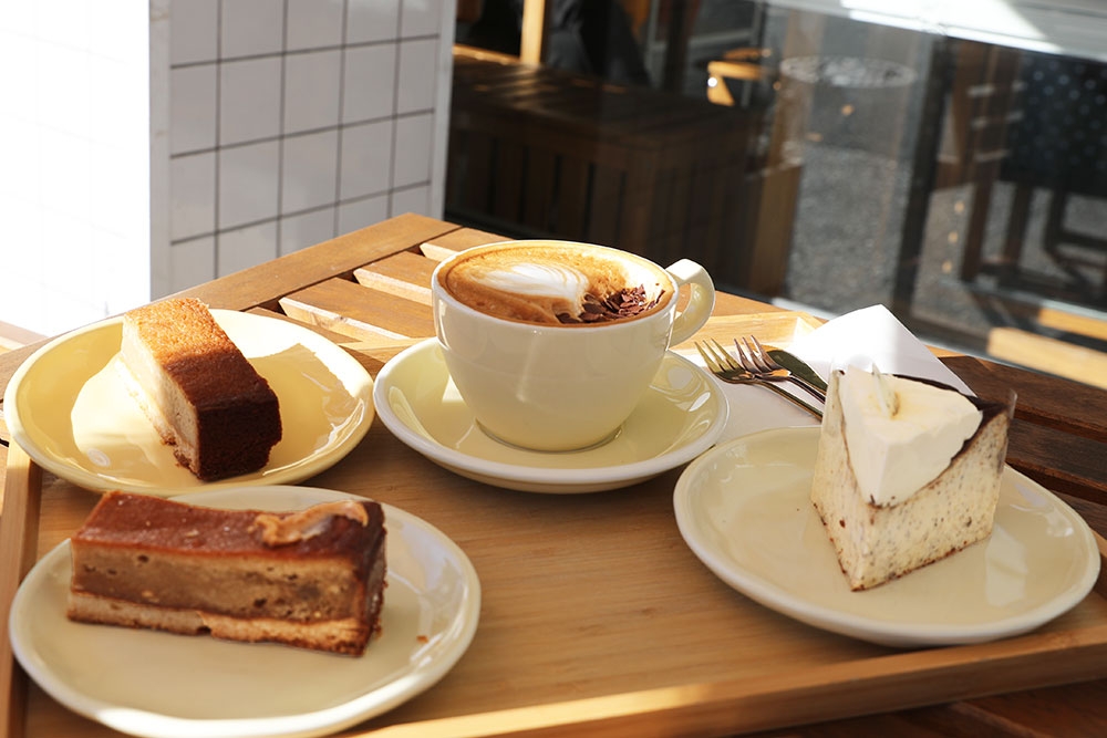 Coffee and slices at Butter &