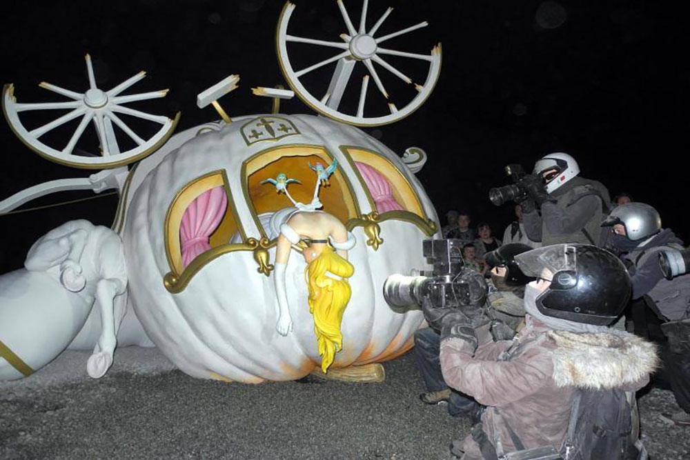 Cinderella at Dismaland art installation at The Art of Banksy Chapter 2 exhibition