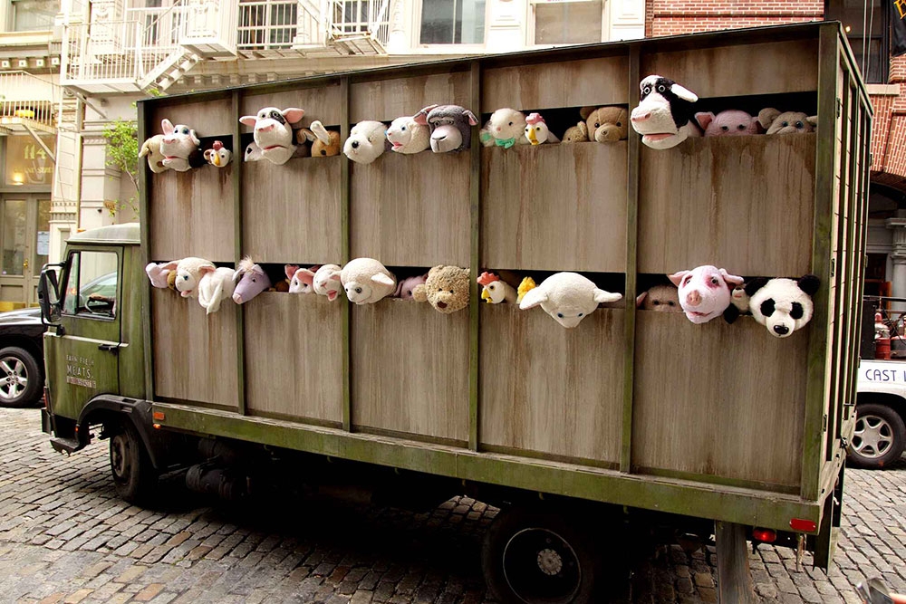 Sirens of the Lambs  mobile installation artwork at The Art of Banksy Chapter 2 exhibition