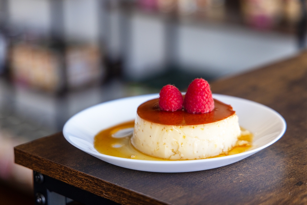 Plate of Creme Caramel, À la Bonne Franquette New Farm