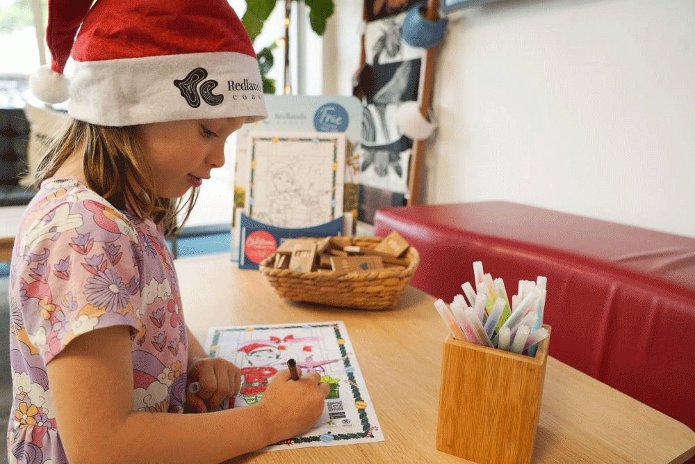 Child drawing Christmas On Redlands Coast
